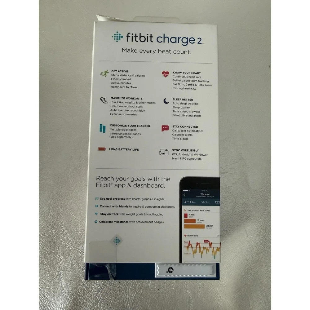 Fitbit Charge 2 Fitness Tracker Heart Rate Activity Tracker Complete Works Great